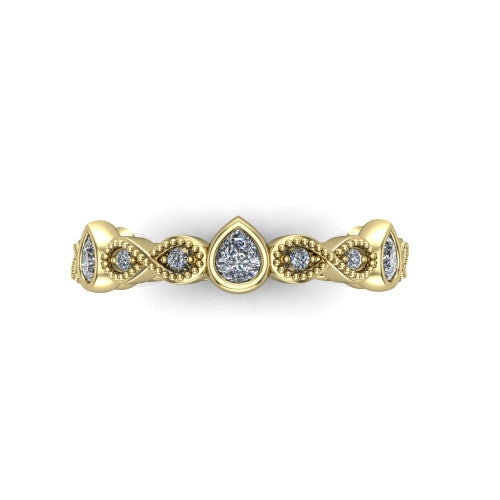 Evie - Women's 14k Gold Pear-Cut Diamond Wedding Ring  14K Yellow Gold - Natural Diamond