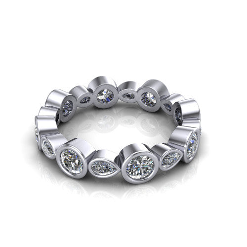 Giselle - Women's 14k Gold Round-Cut Diamond Wedding Ring  14K White Gold - Natural Diamond