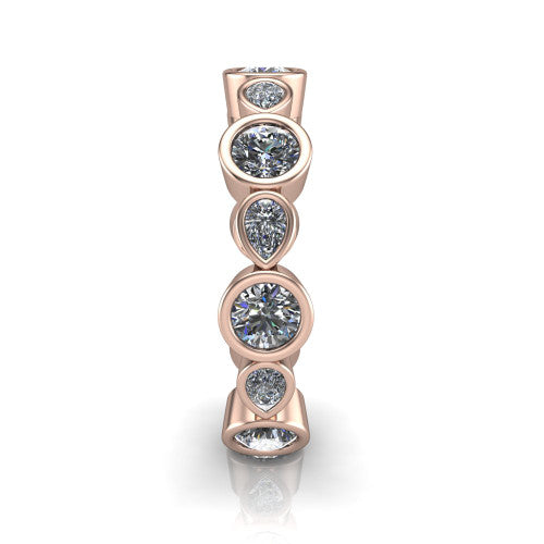 Giselle - Women's 14k Gold Round-Cut Diamond Wedding Ring  14K Rose Gold - Natural Diamond