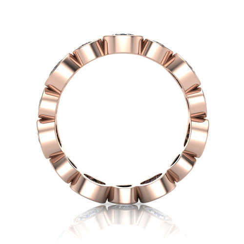 Giselle - Women's 14k Gold Oval-Cut Diamond Wedding Ring  14K Rose Gold - Natural Diamond