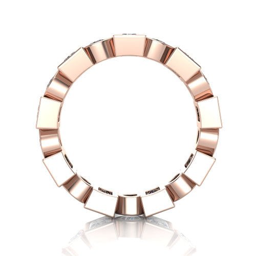 Giselle - Women's 14k Gold Princess-Cut Diamond Wedding Ring  14K Rose Gold - Natural Diamond