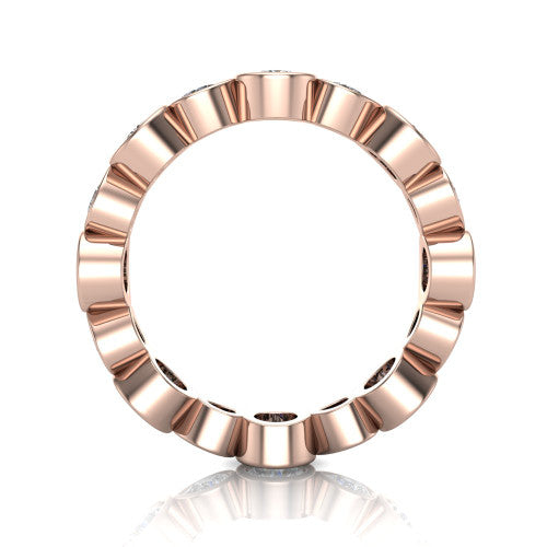 Giselle - Women's 14k Gold Round-Cut Diamond Wedding Ring  14K Rose Gold - Natural Diamond