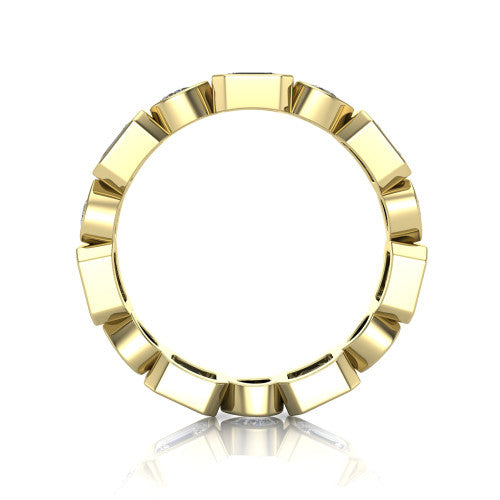 Giselle - Women's 14k Gold Emerald-Cut Diamond Wedding Ring  14K Yellow Gold - Natural Diamond