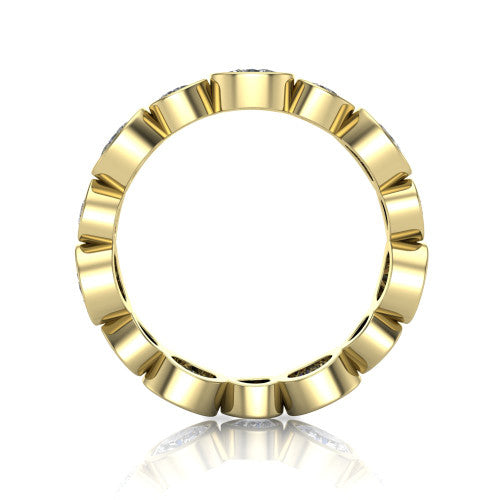 Giselle - Women's 14k Gold Oval-Cut Diamond Wedding Ring  14K Yellow Gold - Natural Diamond