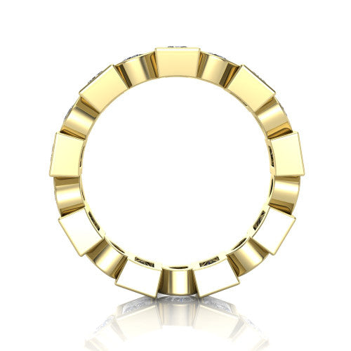 Giselle - Women's 14k Gold Princess-Cut Diamond Wedding Ring  14K Yellow Gold - Natural Diamond