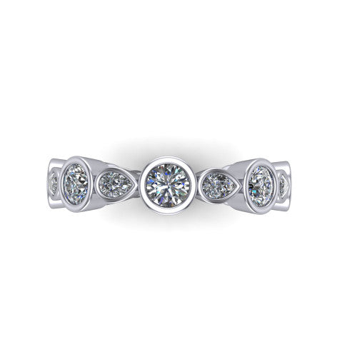 Giselle - Women's 14k Gold Round-Cut Diamond Wedding Ring  14K White Gold - Natural Diamond