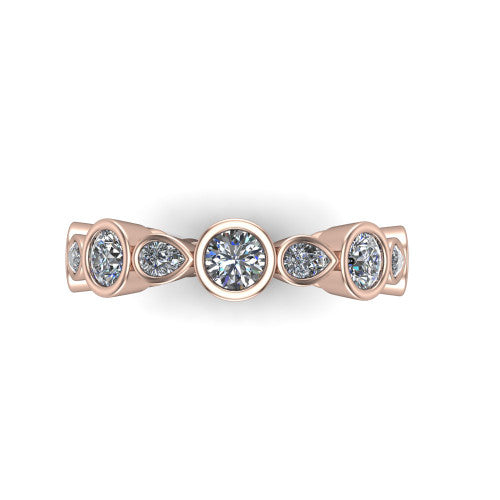Giselle - Women's 14k Gold Round-Cut Diamond Wedding Ring  14K Rose Gold - Natural Diamond