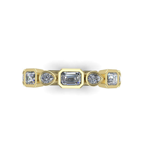 Giselle - Women's 14k Gold Emerald-Cut Diamond Wedding Ring  14K Yellow Gold - Natural Diamond