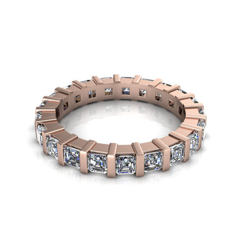 Dream - Women's 14k Gold Emerald Square-Cut Diamond Wedding Ring  14K Rose Gold - Natural Diamond
