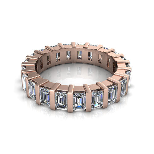 Dream - Women's 14k Gold Emerald-Cut Diamond Wedding Ring  14K Rose Gold - Natural Diamond