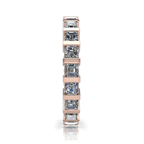 Dream - Women's 14k Gold Emerald Square-Cut Diamond Wedding Ring  14K Rose Gold - Natural Diamond