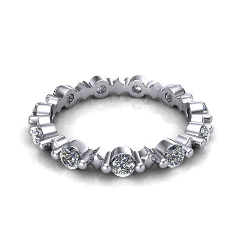 Valerie - Women's 14k Gold Eternity Diamond Wedding Ring 14K White Gold - Natural Diamond