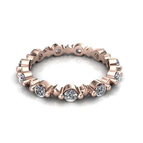 Valerie - Women's 14k Gold Eternity Diamond Wedding Ring 14K Rose Gold - Natural Diamond