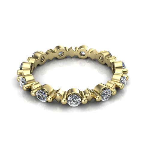Valerie - Women's 14k Gold Eternity Diamond Wedding Ring 14K Yellow Gold - Natural Diamond