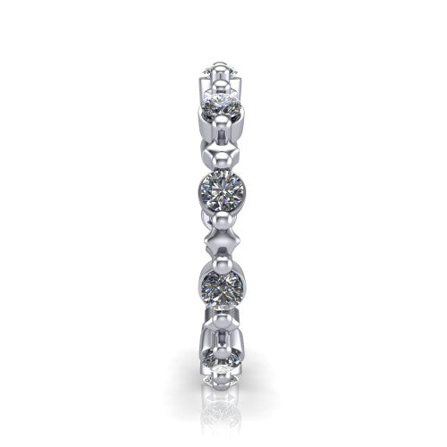 Valerie - Women's 14k Gold Eternity Diamond Wedding Ring 14K White Gold - Natural Diamond