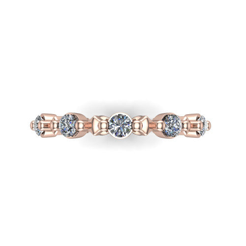 Valerie - Women's 14k Gold Eternity Diamond Wedding Ring 14K Rose Gold - Natural Diamond