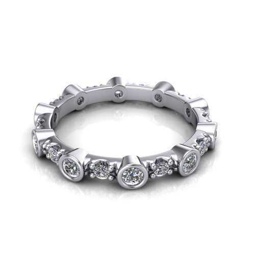 Sara diamond eternity band in 14K White Gold, three-quarter perspective view