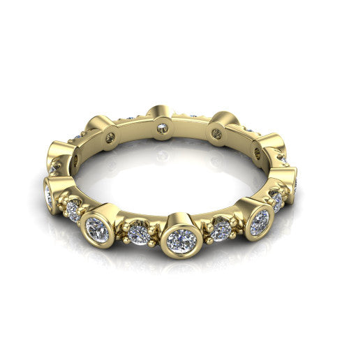 Sara diamond eternity band in 14K Yellow Gold, three-quarter perspective view