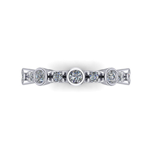 Sara - Women's 14k Gold Eternity Bezel Diamond Wedding Ring 14K White Gold - Natural Diamond