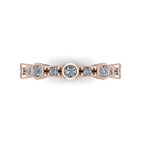 Sara - Women's 14k Gold Eternity Bezel Diamond Wedding Ring 14K Rose Gold - Natural Diamond