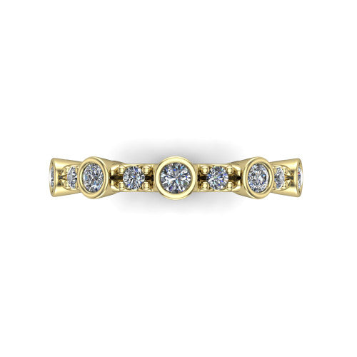 Sara - Women's 14k Gold Eternity Bezel Diamond Wedding Ring 14K Yellow Gold - Natural Diamond
