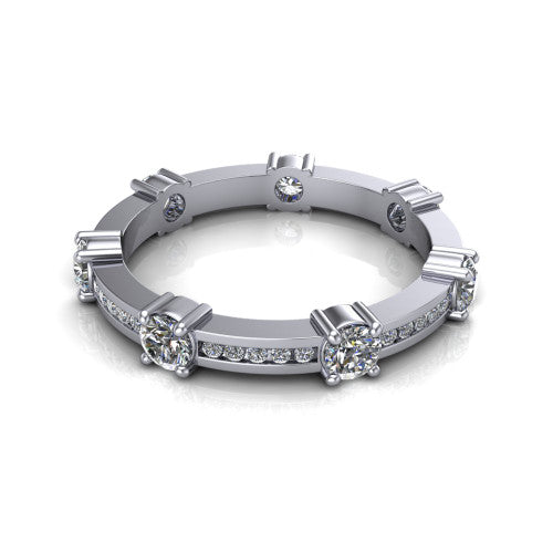 Demi - Women's 14k Gold Eternity Diamond Wedding Ring 14K White Gold - Natural Diamond