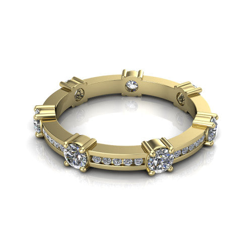 Demi - Women's 14k Gold Eternity Diamond Wedding Ring 14K Yellow Gold - Natural Diamond