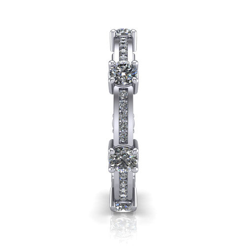 Demi - Women's 14k Gold Eternity Diamond Wedding Ring 14K White Gold - Natural Diamond