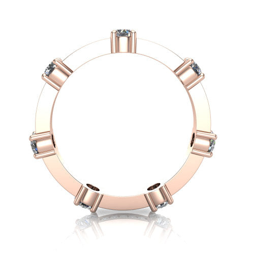 Demi - Women's 14k Gold Eternity Diamond Wedding Ring 14K Rose Gold - Natural Diamond