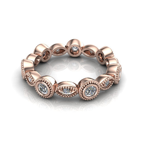 Rachel - Women's 14k Gold Diamond Wedding Ring 14K Rose Gold - Natural Diamond