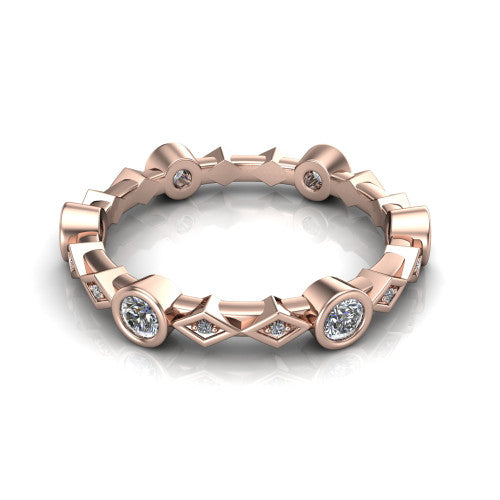 Olive - Women's 14k Gold Diamond Wedding Ring 14K Rose Gold - Natural Diamond