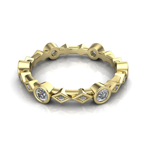 Olive - Women's 14k Gold Diamond Wedding Ring 14K Yellow Gold - Natural Diamond