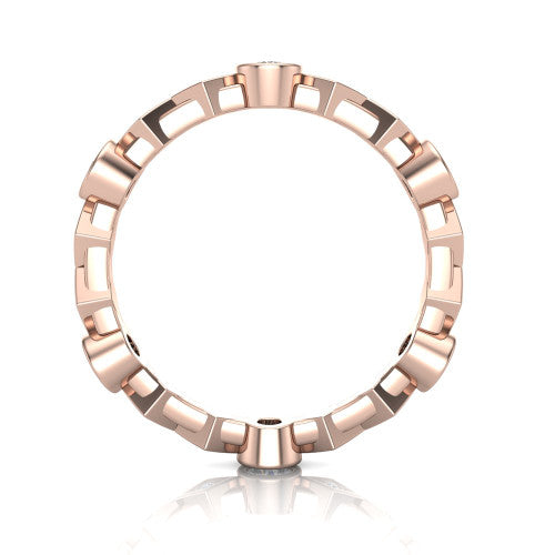 Olive - Women's 14k Gold Diamond Wedding Ring 14K Rose Gold - Natural Diamond
