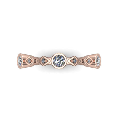 Olive - Women's 14k Gold Diamond Wedding Ring 14K Rose Gold - Natural Diamond