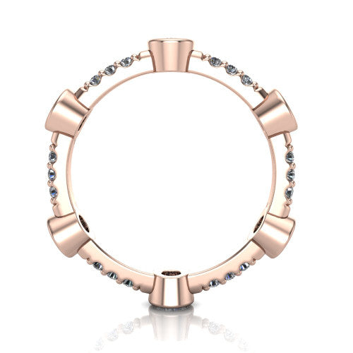 Amaya - Women's 14k Gold Diamond Wedding Ring 14K Rose Gold - Natural Diamond