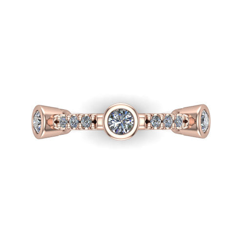 Amaya - Women's 14k Gold Diamond Wedding Ring 14K Rose Gold - Natural Diamond