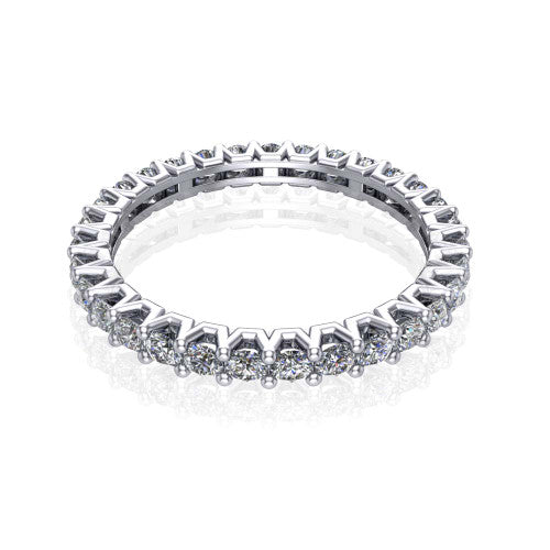 Alba - Women's 14k Gold Round Diamond Eternity Band 14K White Gold - Natural Diamond