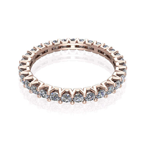 Alba - Women's 14k Gold Round Diamond Eternity Band 14K Rose Gold - Natural Diamond