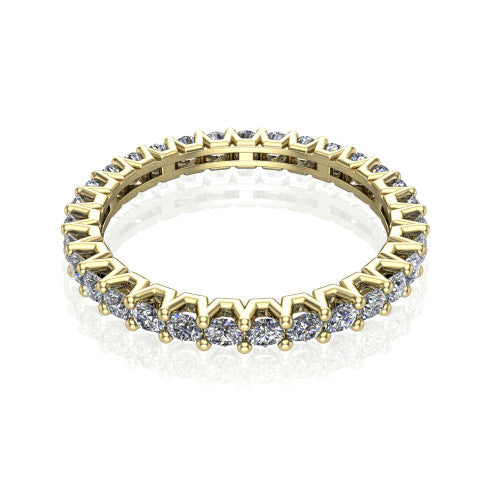 Alba - Women's 14k Gold Round Diamond Eternity Band 14K Yellow Gold - Natural Diamond