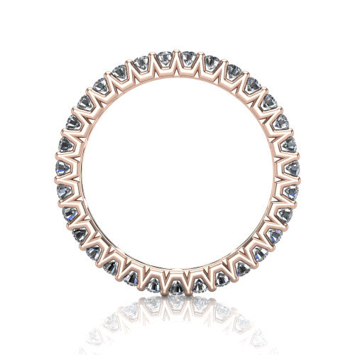 Alba - Women's 14k Gold Round Diamond Eternity Band 14K Rose Gold - Natural Diamond
