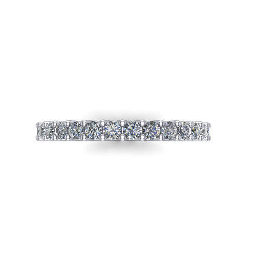 Alba - Women's 14k Gold Round Diamond Eternity Band 14K White Gold - Natural Diamond