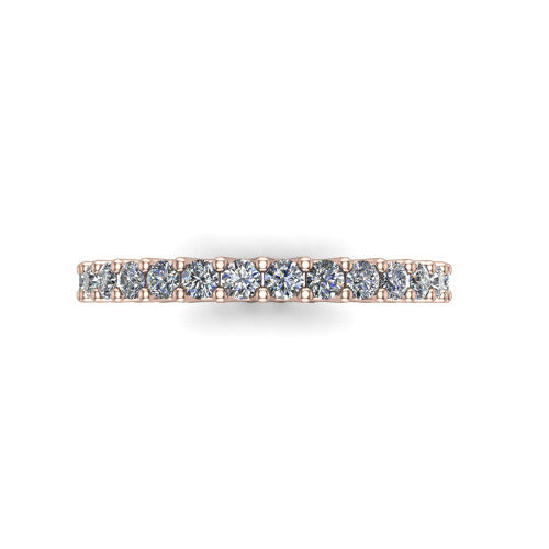 Alba - Women's 14k Gold Round Diamond Eternity Band 14K Rose Gold - Natural Diamond