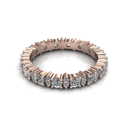 Morgan - Women's 14k Gold Eternity Diamond Wedding Ring 14K Rose Gold - Natural Diamond