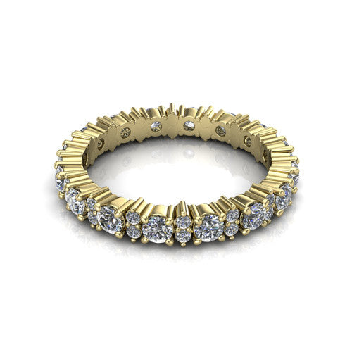 Morgan - Women's 14k Gold Eternity Diamond Wedding Ring 14K Yellow Gold - Natural Diamond
