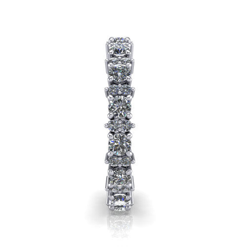 Morgan - Women's 14k Gold Eternity Diamond Wedding Ring 14K White Gold - Natural Diamond