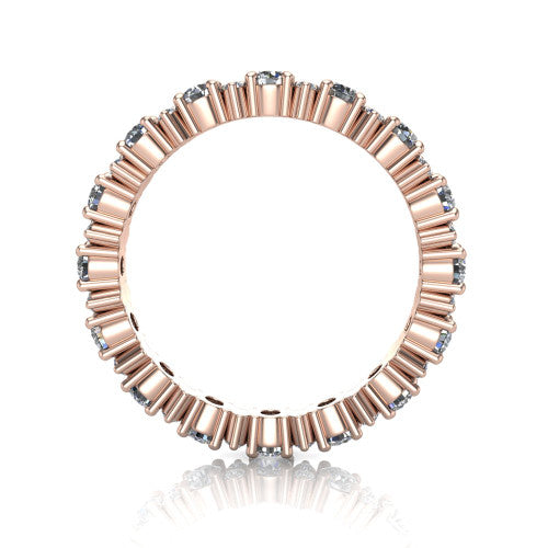 Morgan - Women's 14k Gold Eternity Diamond Wedding Ring 14K Rose Gold - Natural Diamond