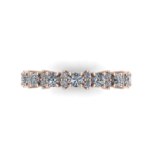 Morgan - Women's 14k Gold Eternity Diamond Wedding Ring 14K Rose Gold - Natural Diamond