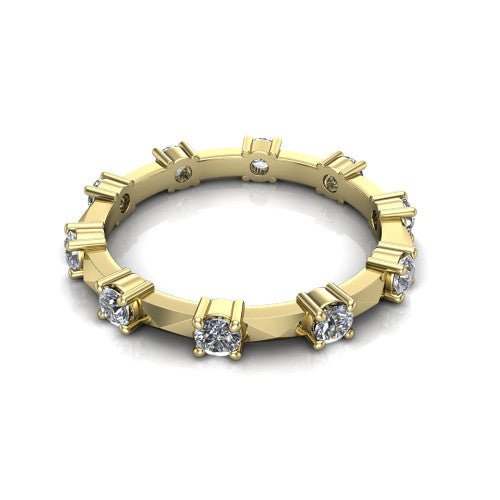 Sutton - Women's 14k Gold Eternity Diamond Wedding Ring 14K Yellow Gold - Natural Diamond