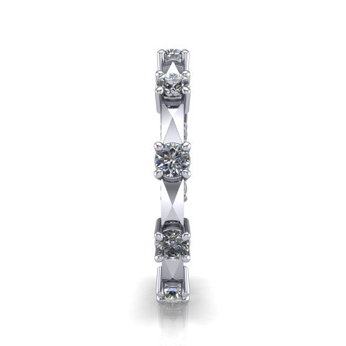 Sutton - Women's 14k Gold Eternity Diamond Wedding Ring 14K White Gold - Natural Diamond