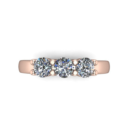 Lila -  Women's 14k Gold Diamond Wedding Ring 14K Rose Gold - Natural Diamond